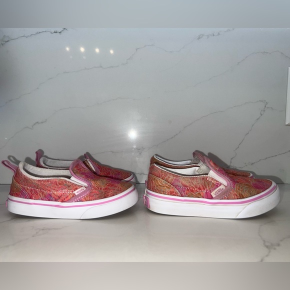 VANS Slip-On V Toddler Sneakers - Rose Camo Pink Floral Size 8.5 & 10.5 - Picture 5 of 14